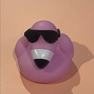 Squeaky  Flamingo Pink Rubber Duck with Sunglasses